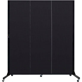 3 Panel Light-Duty Portable Room Divider, 6'5"H x 5'9"W, Fabric Color: Charcoal