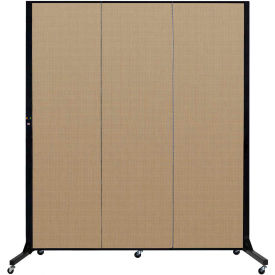 Screenflex 3 Panel Light-Duty Portable Room Divider, 6'5"H x 5'9"W, Fabric Color: Desert