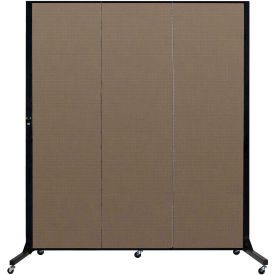 3 Panel Light-Duty Portable Room Divider, 6'5"H x 5'9"W, Fabric Color: Walnut