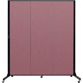 3 Panel Light-Duty Portable Room Divider, 6'5"H x 5'9"W, Fabric Color: Rose