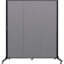 3 Panel Light-Duty Portable Room Divider, 6'5"H x 5'9"W, Fabric Color: Stone
