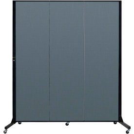 Screenflex 3 Panel Light-Duty Portable Room Divider, 6'5"H x 5'9"W, Fabric Color: Lake