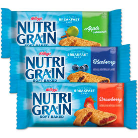 Nutri-Grain Cereal Bars Apple Cinnamon, Blueberry, Strawberry, 1.3 oz., 48/Ctn