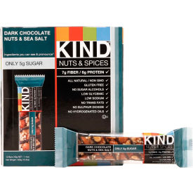 Nuts and Spices Bar, Dark Chocolate Nuts and Sea Salt, 1.4 oz., 12/Box