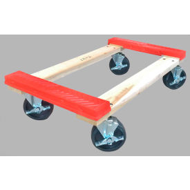 18" x 30" Hardwood Dolly with Rubber Bumper Ends 1500 Lb. Capacity