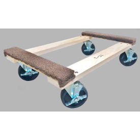 24" x 36" Open Deck Hardwood Dolly with Carpeted Ends 1500 Lb. Capacity