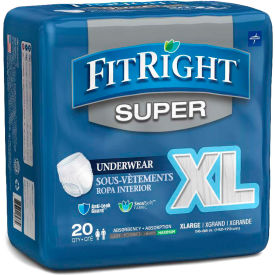 FitRight Super Protective Underwear, Size XL, Waist Size 56"-68", 20/Bag
