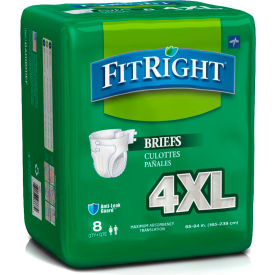 FitRight Cloth-Like Bariatric Briefs for Waist Size 65"-94", Beige, 8/Bag