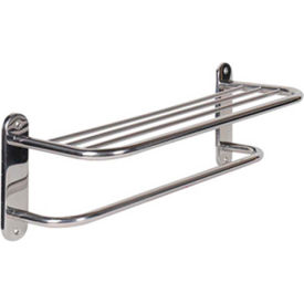 18" Towel Shelf With Towel Bar - Polished Finish