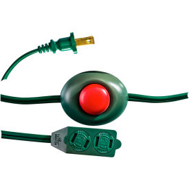 18/2 SPT-2 9ft 3 Outlet Foot Switch Extension Cord, Green
