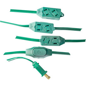18/2 SPT-2 9ft 9 Outlet Extension Cord - Green