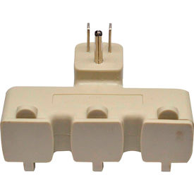 3 Outlet Tri-tap adapter with covers - Beige