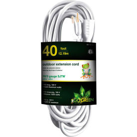 16/3 SJTW 40ft Heavy Duty Extension Cord - White