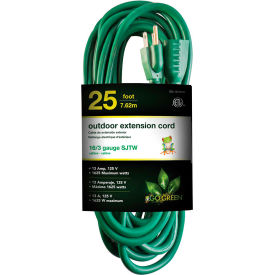 16/3 SJTW 25ft Heavy Duty Extension Cord, Green