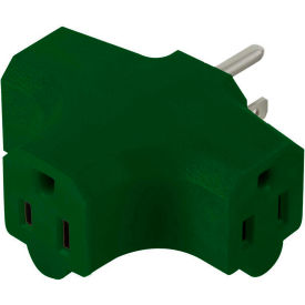 3 Outlet Cube Adapter - Green