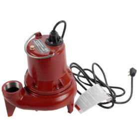 1/2 HP Sewage Pump, 115V, 19FT Shutoff, 120 GPM, 2" Discharge