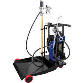 Trolley Mounted Oil Pump Kit, Air Operated Pump, Hose Reel & Digital Oil Control Gun