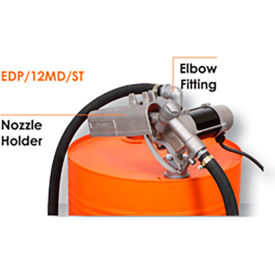 Electric Diesel Pump, 12V DC Kit, Drum Mount With Manual Nozzle, 12 GPM