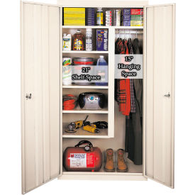 Combination Storage Cabinet, 36"W x 21"D x 72"H, Putty, All-Welded