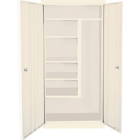 Janitorial Cabinet, 30"W x 18"D x 72"H, Assembled, Putty