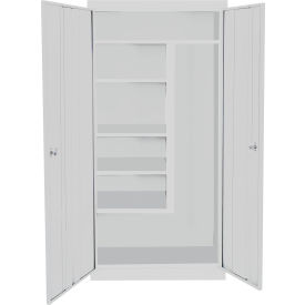 Janitorial Cabinet, 30"W x 18"D x 72"H, Assembled, Gray