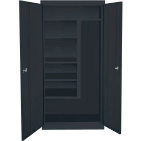 Janitorial Cabinet, 30"W x 18"D x 72"H, Assembled, Black