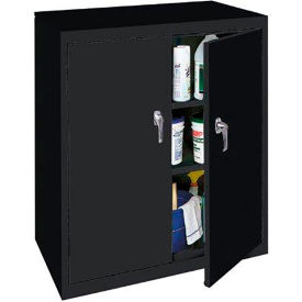 Counter High Cabinet, 36"W x 18"D x 42"H, Assembled, Black