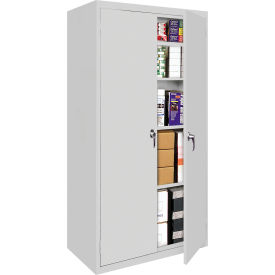 Fixed Shelf Storage Cabinet, 30"W x 15"D x 72"H, Gray, All-Welded