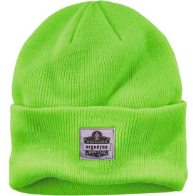 N-Ferno 6806 Rib Knit Beanie Hat, Cuffed, Lime