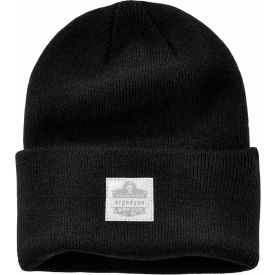 N-Ferno 6806 Rib Knit Beanie Hat, Cuffed, Black