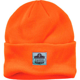 N-Ferno 6806 Rib Knit Beanie Hat, Cuffed, Orange
