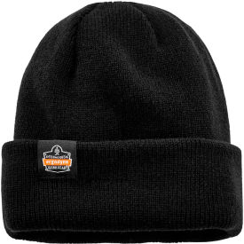 N-Ferno 6811Z Rib Knit Hat, Zipper, With Bump Cap Insert, Black