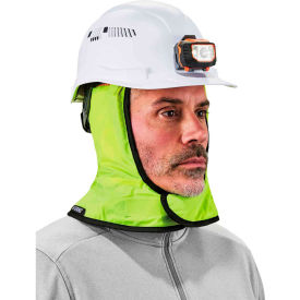 6842 Winter Hard Hat Liner, 2-Layers, Shoulder Length, Lime