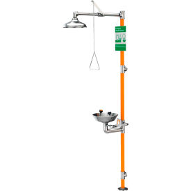 Emergency Eye Wash/Shower, Stainless Steel Bowl, Floor Mount