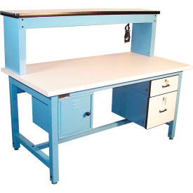 Bench-In-A-Box Technical Workbench, ESD Laminate Top, 72"Wx30"D, Blue