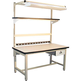 Bench-In-A-Box Standard Workbench, ESD Laminate Top, 72"Wx30"D, Beige