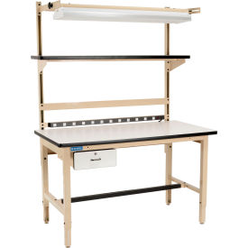 Bench-In-A-Box Standard Workbench, Plastic Laminate Top, 60"Wx30"D, Beige