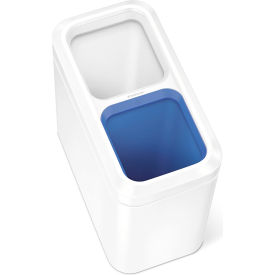 Recycling & Trash Can, 5.3 Gallon, White Steel
