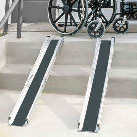 Retractable Lightweight Portable Wheelchair Ramps, Adjustable from 3-5 Feet, 1 Pair