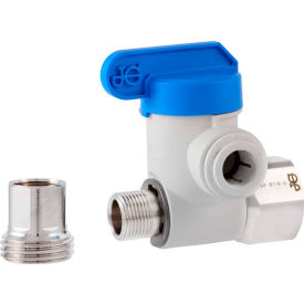 1/2'' x 3/8'' x 3/8'' Polypropylene Angle Stop Adapter Valve