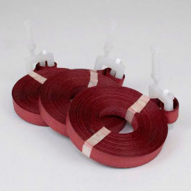 Pre Cut Strapping w/Plastic Buckle, 1/2"W x 17'L, Red, 500 Straps/Pack