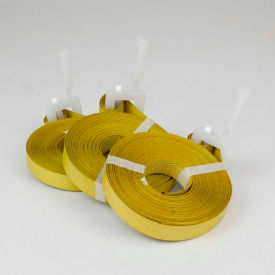 Pre Cut Strapping w/Plastic Buckle, 1/2"W x 17'L, Yellow, 500 Straps/Pack