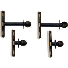 ZipWall Tapeless Seal Wall Mount, Plastic, Black - SBR4
