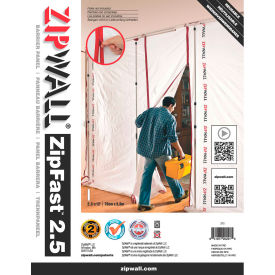 ZipWall Reusable Barrier Panels, High-Tech Fabric, White