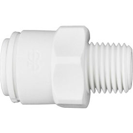 Polypropylene Male Connector 3/8'' x 1/4'' NPTF, Pack of 10