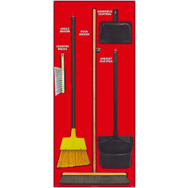 Janitorial Shadow Board Combo Kit, Red on Black, General Purpose Composite- SBK105ACP