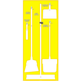 Janitorial Shadow Board, Yellow on White, General Purpose Composite - SB108ACP