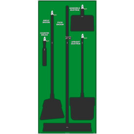 Janitorial Shadow Board, Green on Black, General Purpose Composite - SB103ACP