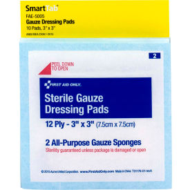 SmartCompliance Refill Sterile Gauze Pads, 3"X3", 10/Bag