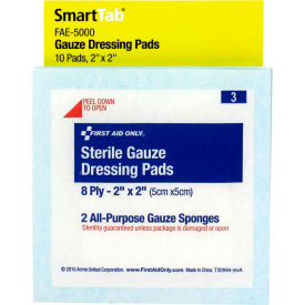 SmartCompliance Refill Sterile Gauze Pads, 2"X2", 10/Box